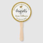 Abschluss Fan Chic Gold Custom Graduate Foto Fächer (Vorderseite)