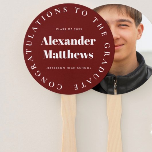 Abschluss Fan School Männerklasse Foto Burgund Fächer