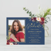 Abschluss-Feier des Fotos der Burgunder Seestreitk Einladung (Stehend Vorderseite)