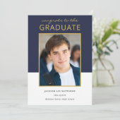 Abschluss-Feier des modernen Fotos Einladung (Stehend Vorderseite)