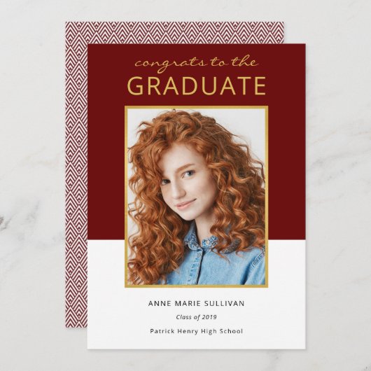 Abschluss-Feier des modernen Fotos Einladung (Vorne/Hinten)