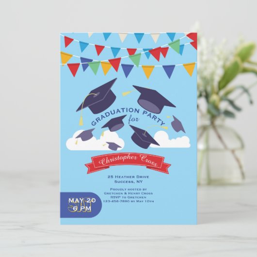 Abschluss Feier Einladung (Stehend Vorderseite)