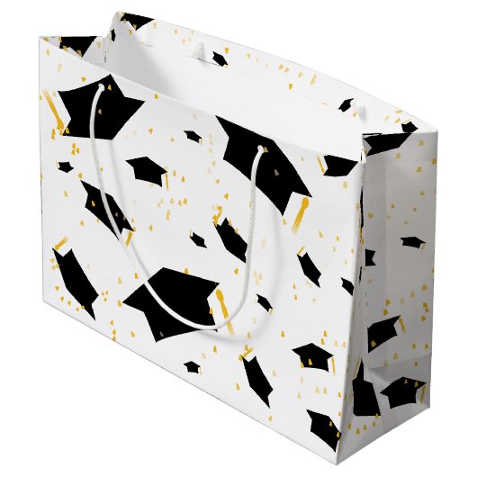 Abschluss-Feier - große Geschenk-Tasche Geschenktüte (Rückseite Schrägansicht)
