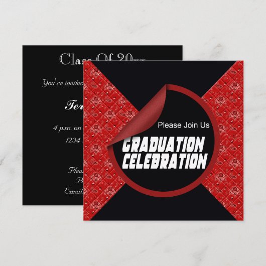 Abschluss-Feier-Party Einladung (Vorne/Hinten)