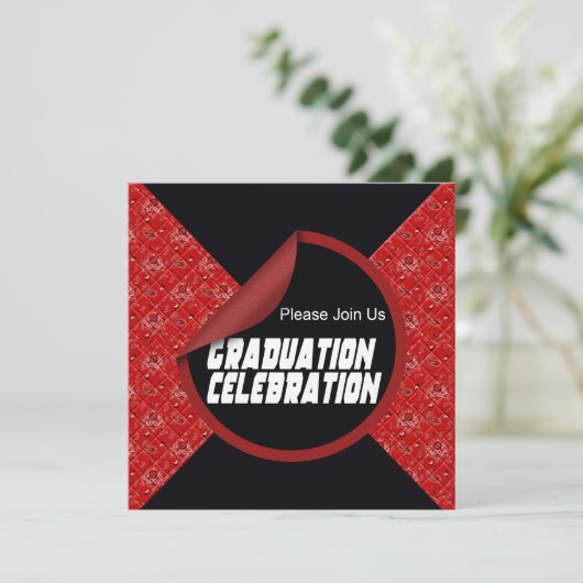 Abschluss-Feier-Party Einladung (Stehend Vorderseite)