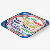 Abschluss-Feier Persönliche Schulfarben Pappteller (Gewinkelt)