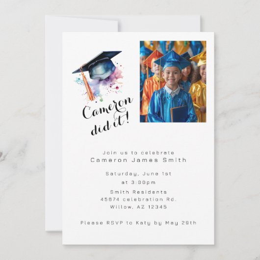 Abschluss feiern Einladung (Vorderseite)