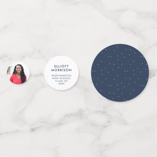 Abschluss feiern Marine blau grad Konfetti (Rückseiten)