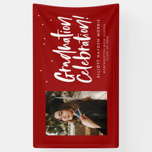 Abschluss feiern Rote begabte Absolvent Banner (Vertikal)