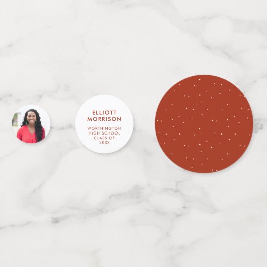 Abschluss feiern rotes Abitur Konfetti (Rückseiten)