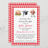 Abschluss Fest & Wordplay Spaß GRILLEN Party Einladung (Vorne/Hinten)