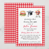 Abschluss Fest & Wordplay Spaß GRILLEN Party Einladung (Vorne/Hinten)