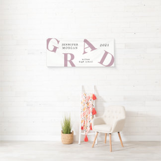 Abschluss fett gedruckte Buchstaben Schulfarben Banner