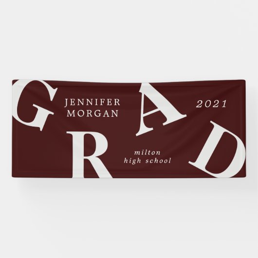 Abschluss fett gedruckte Buchstaben Schulfarben Banner (Horizontal)