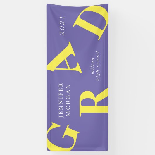 Abschluss fett gedruckte Buchstaben Schulfarben Banner (Vertikal)