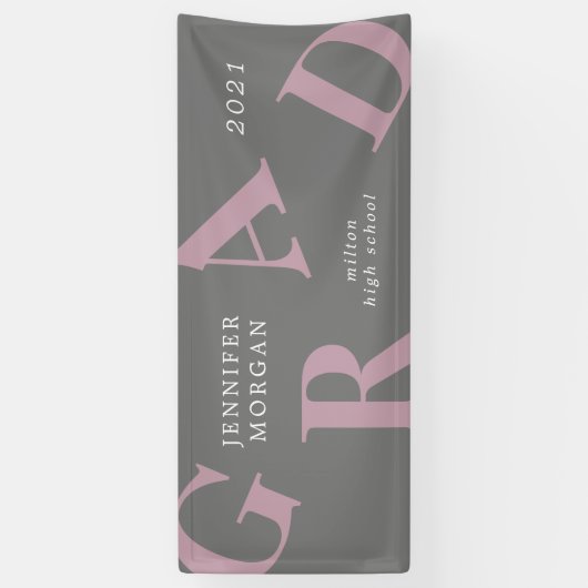 Abschluss fett gedruckte Buchstaben Schulfarben Banner (Vertikal)