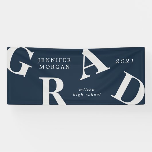 Abschluss fett gedruckte Buchstaben Schulfarben Banner (Horizontal)