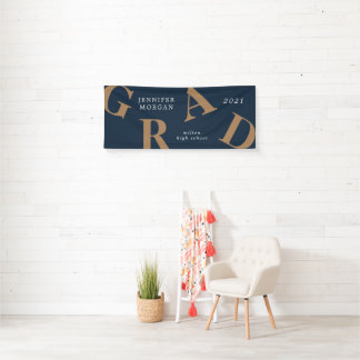 Abschluss fett gedruckte Buchstaben Schulfarben Banner