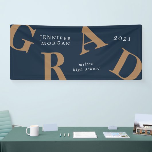 Abschluss fett gedruckte Buchstaben Schulfarben Banner (Messe)