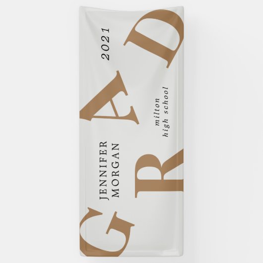 Abschluss fett gedruckte Buchstaben Schulfarben Banner (Vertikal)