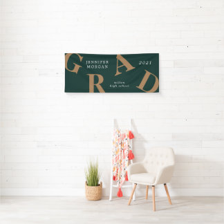 Abschluss fett gedruckte Buchstaben Schulfarben Na Banner