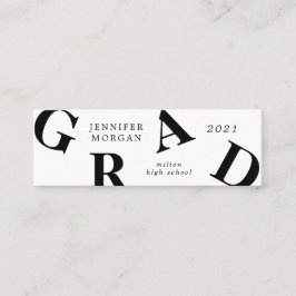 Abschluss fett gedruckte Buchstaben Schulfarben Na Mini Visitenkarte