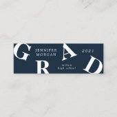 Abschluss Fett Letters School Colors Name Card Mini Visitenkarte (Vorderseite)