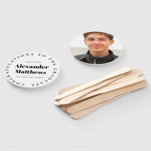 Abschluss Fieber Ihre Schule männliches Foto Fächer (Non-assembled)