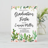 Abschluss Fiesta Cactus Einladung (Stehend Vorderseite)