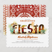 Abschluss Fiesta Einladung | mexikanisches Party (Vorne/Hinten)