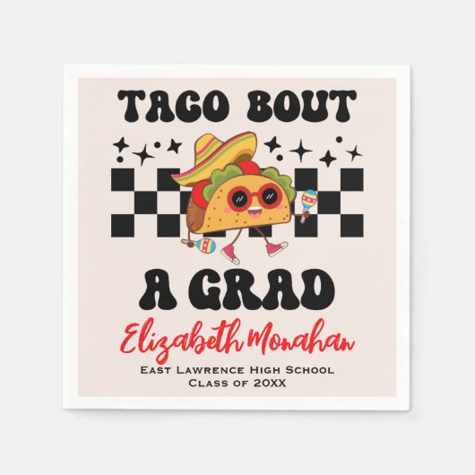 Abschluss Fiesta Taco Bout A Grade Paper Napkin Serviette (Vorderseite)