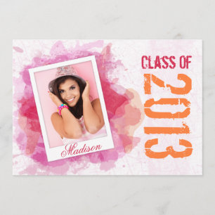 Abschluss-Flachkarte für wild lebende Wasserfarben Einladung