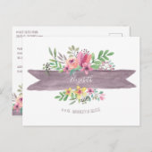 Abschluss Floral Blume Save the Date Postkarte (Vorne/Hinten)