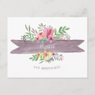 Abschluss Floral Blume Save the Date Postkarte