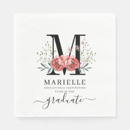Abschluss Floral Monogram Logo Party Paper Serviette