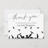 Abschluss Flying Caps Vielen Dank Dankeskarte (Vorderseite)