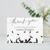 Abschluss Flying Caps Vielen Dank Dankeskarte (Stehend Vorderseite)