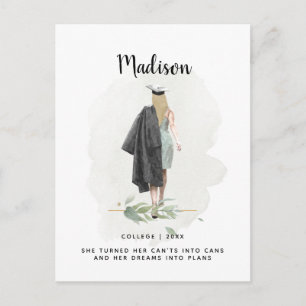 Abschluss Foliage Girl Ankündigung Postkarte