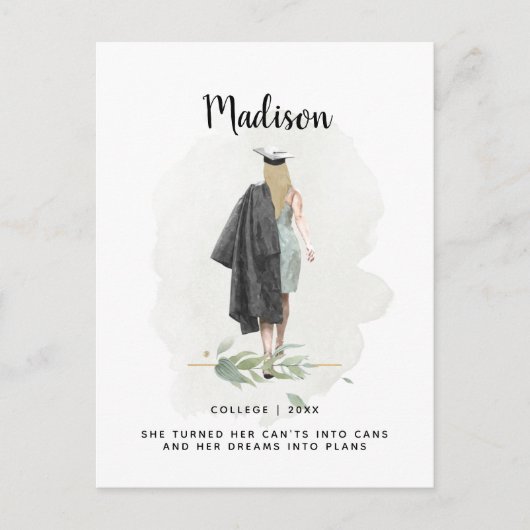 Abschluss Foliage Girl Ankündigung Postkarte (Vorderseite)