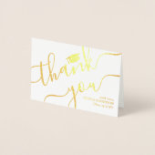 Abschluss Foto & Adresse Moderne Vielen Dank Folienkarte (Vorderseite)