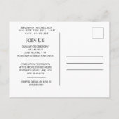 Abschluss Foto Ankündigung Einladung blau (Rückseite)