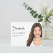 Abschluss Foto Ankündigung Einladung White (Stehend Vorderseite)