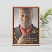 Abschluss Foto Ankündigung Maroon und Gold (Stehend Vorderseite)