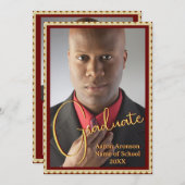 Abschluss Foto Ankündigung Maroon und Gold (Vorne/Hinten)