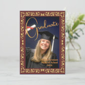 Abschluss Foto Ankündigung Maroon und Gold Ivay (Stehend Vorderseite)