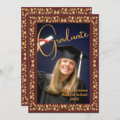 Abschluss Foto Ankündigung Maroon und Gold Ivay (Vorne/Hinten)