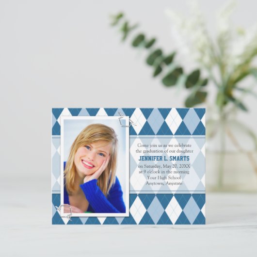 Abschluss Foto Ankündigungen Raute Muster (Stehend Vorderseite)