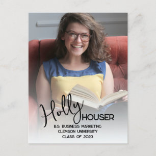 Abschluss-Foto-Ankündigungskarte Script 5 Postkarte