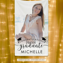Abschluss Foto Banner Elegante Script-Glückwunsch