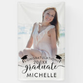 Abschluss Foto Banner Elegante Script-Glückwunsch (Vertikal)